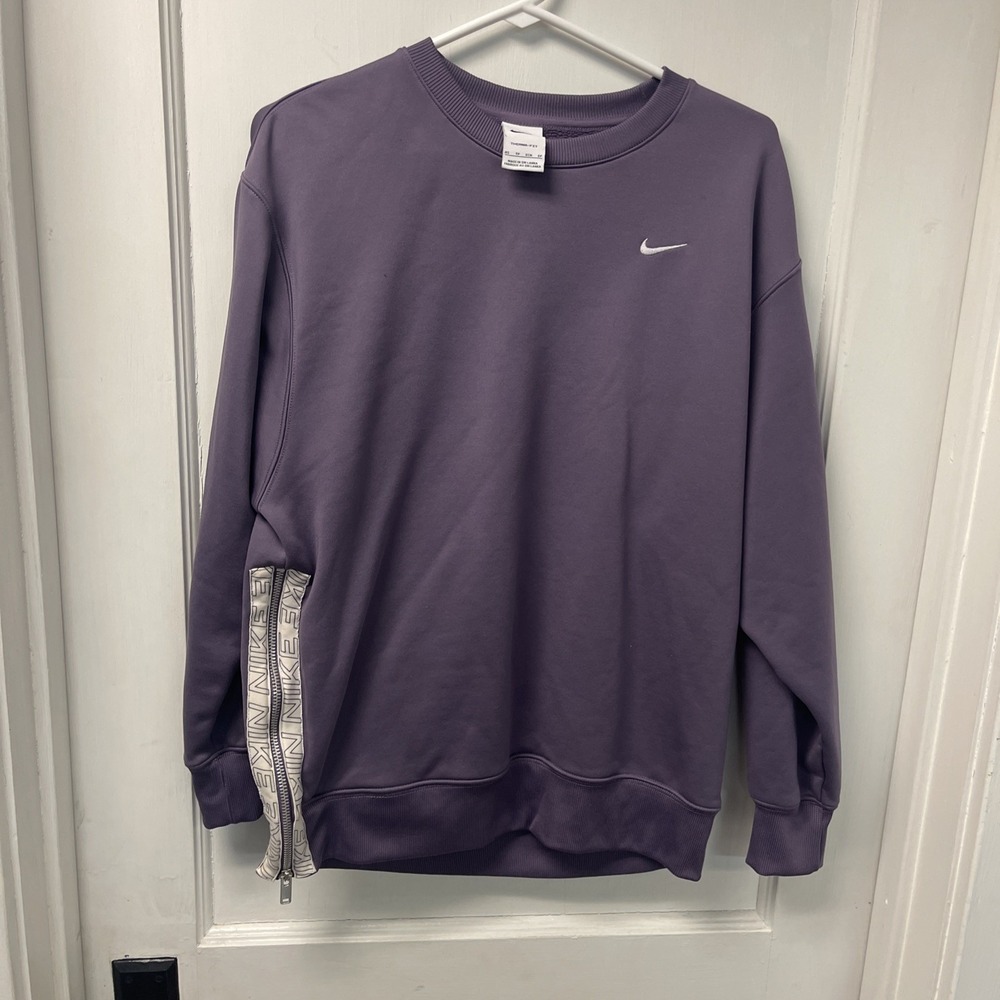 Nike Women Purple Sweatshirt Zip Accent Size XS Therma Fit